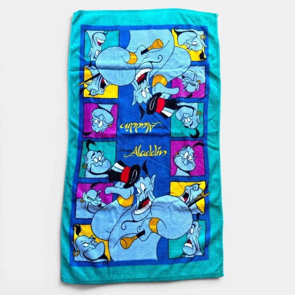 Vintage Disney Aladdin Genie Bath Beach Towel By Franco 100% Cotton